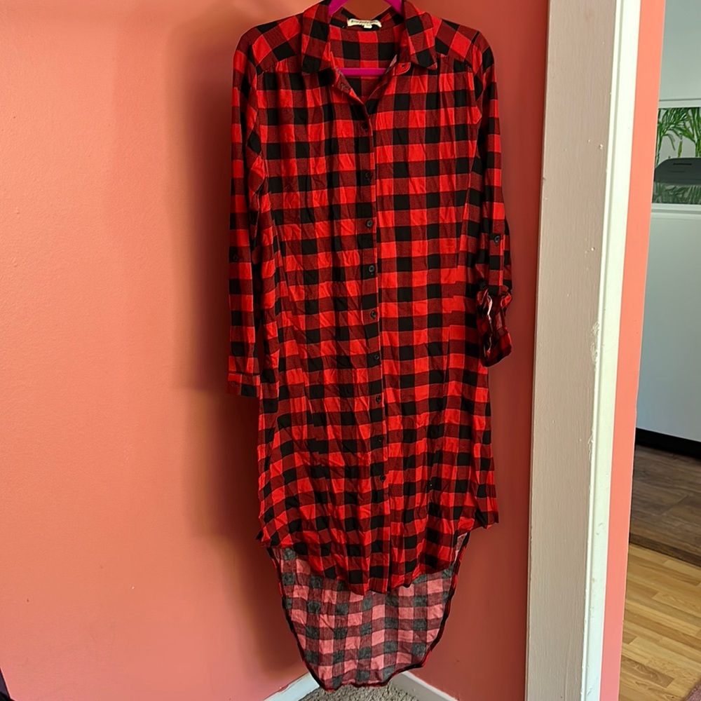 Everybody Talks- Red and Black Plaid dress